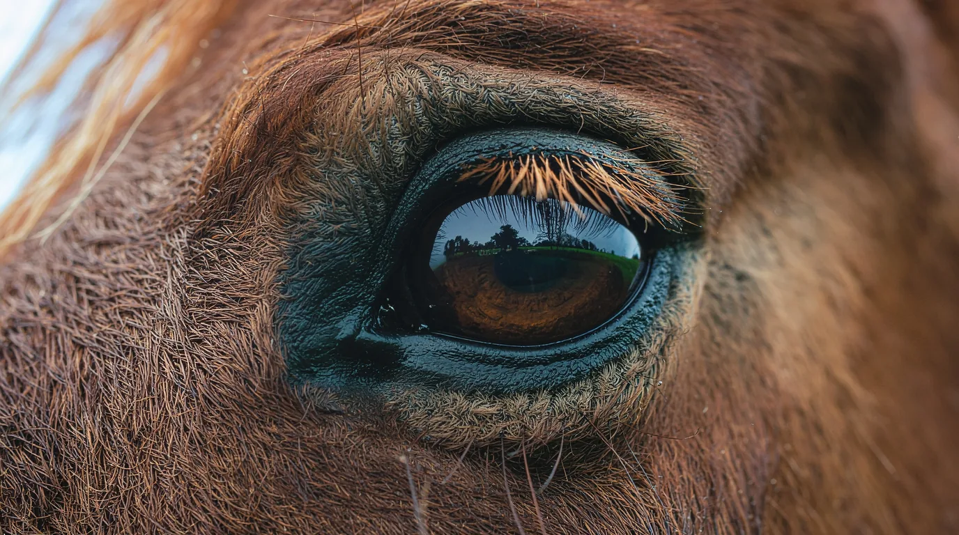Un regard de cheval au Les Écuries de Maxea, Château-Chervix